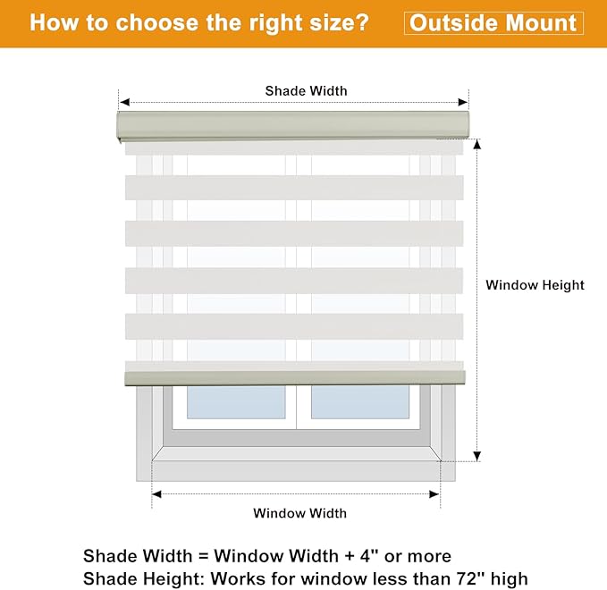Persilux Cordless Zebra Blinds for Windows Free-Stop Windows Shades Dual Layer - Image 8