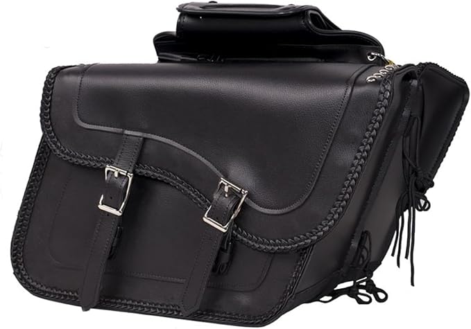 GARGOYLE BELLS Motorcycle Saddle Bags Synthetic Leather Motorcycle Luggage Bag by GARGOYLEBELLS