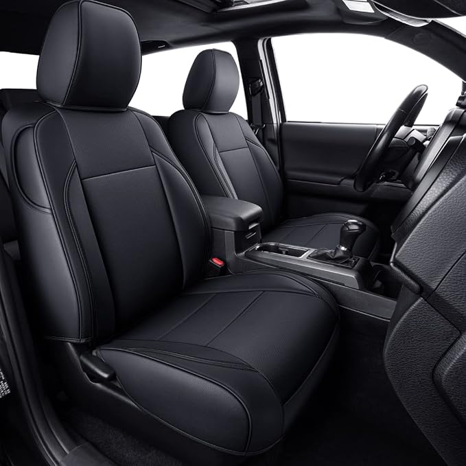 LUCKYMAN CLUB 2 Front Tacoma Seat Covers Custom Fit 2016-2023 Tacoma Crew Cab by LUCKYMANCLUB