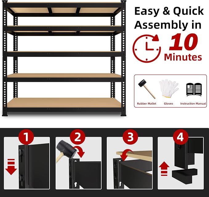 48" W x 24" D x 72" H Adjustable Garage Storage Shelves - Image 6