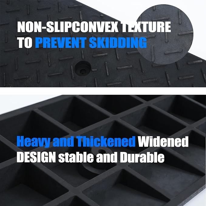 2 Pack 2.4'' Rise Rubber Curb Ramp Heavy Duty Loading Rubber Curb Ramps 3 Tons - Image 4