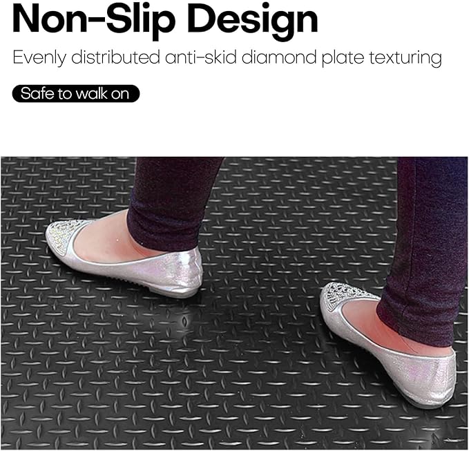 Boshen 7.5Ft x 17Ft Rubber Flooring Mats 2.9mm Thickened Diamond Plate Flooring - Image 3