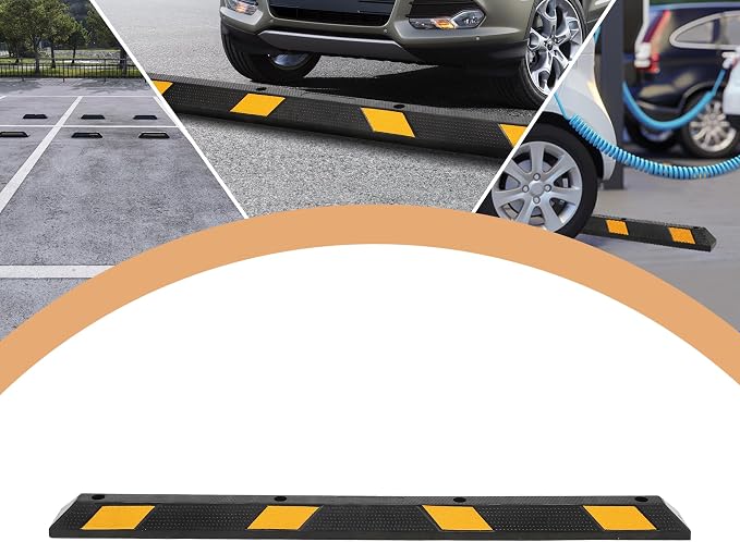Pack of 1-72" Parking Stoppers for Garage, Heavy Duty Rubber Parking Curb - Image 7