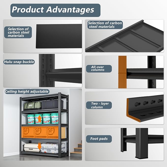 【Industrial Metal Adjustable Storage Shelving Units】Heavy Duty Steel Wire Rack - Image 5