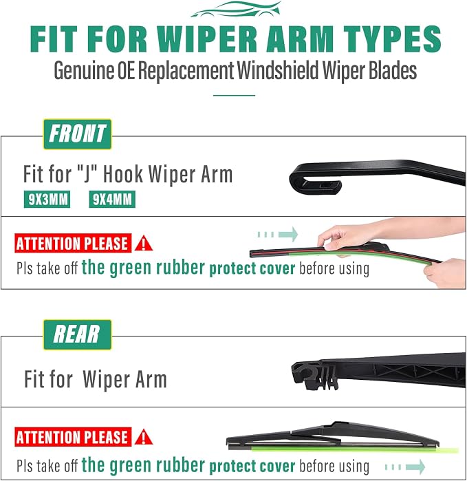 22" 19" 12" Windshield Wiper Blades Replacement - Image 8