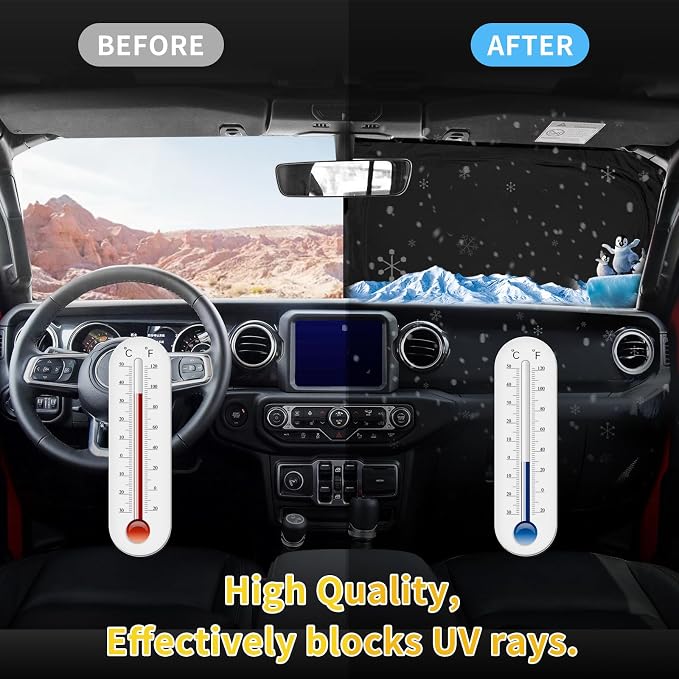 Sun Shade Sunshade for Ford Ranger Windshield Cover, 4-Layer Front Window Shade - Image 5