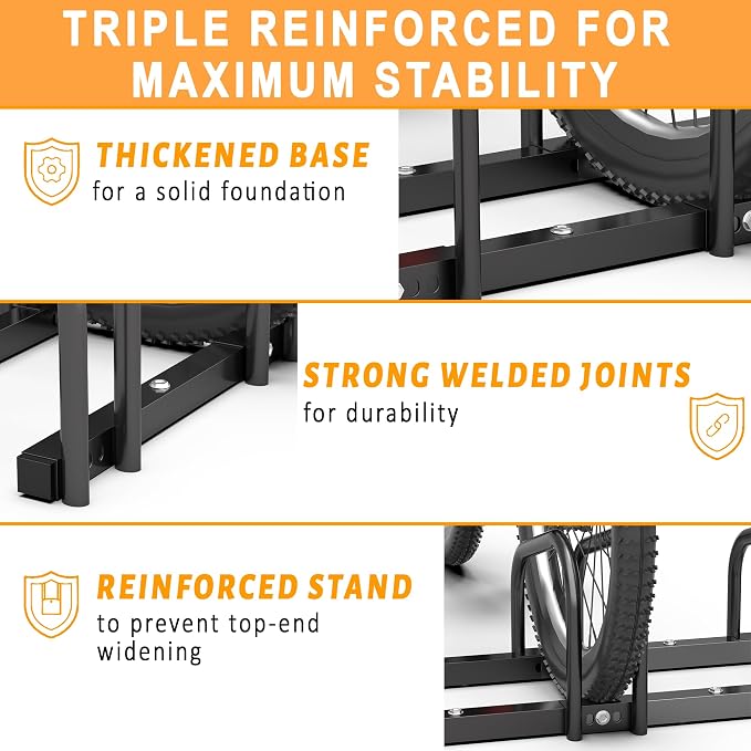 Ultrawall Bike Storage Rack for Garage, 4 Bikes Floor Bike Stand, Bicycle - Image 4