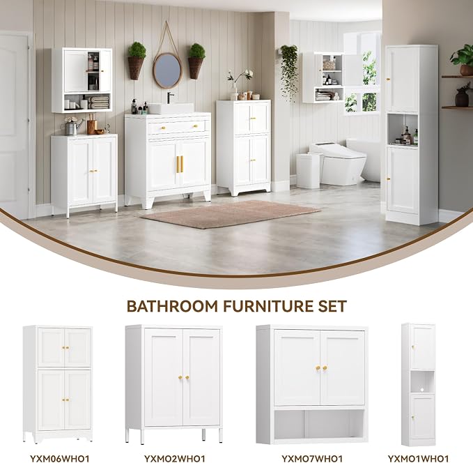 Metal Bathroom Storage Cabinet, Bathroom Floor Storage Cabinet - Image 7