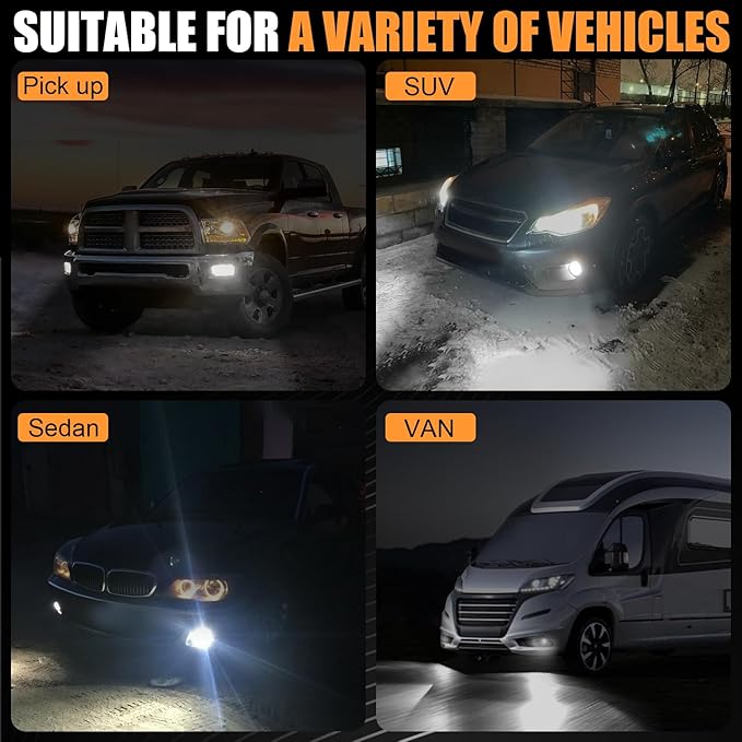P13W 12277 LED Bulbs, Super Bright SH23W Fog Light 6500K Cool White - Image 6
