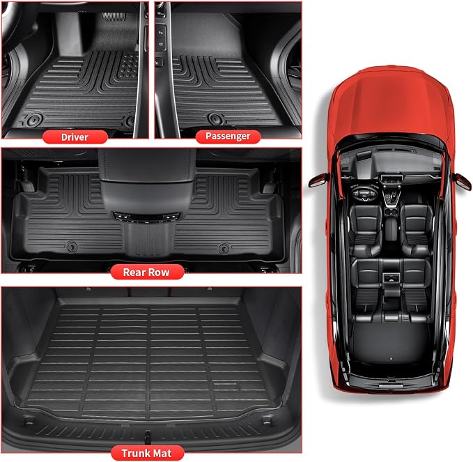 Wayhigh-All Weather Floor Mats & Cargo Liner and Seatback Cargo Set - Image 3