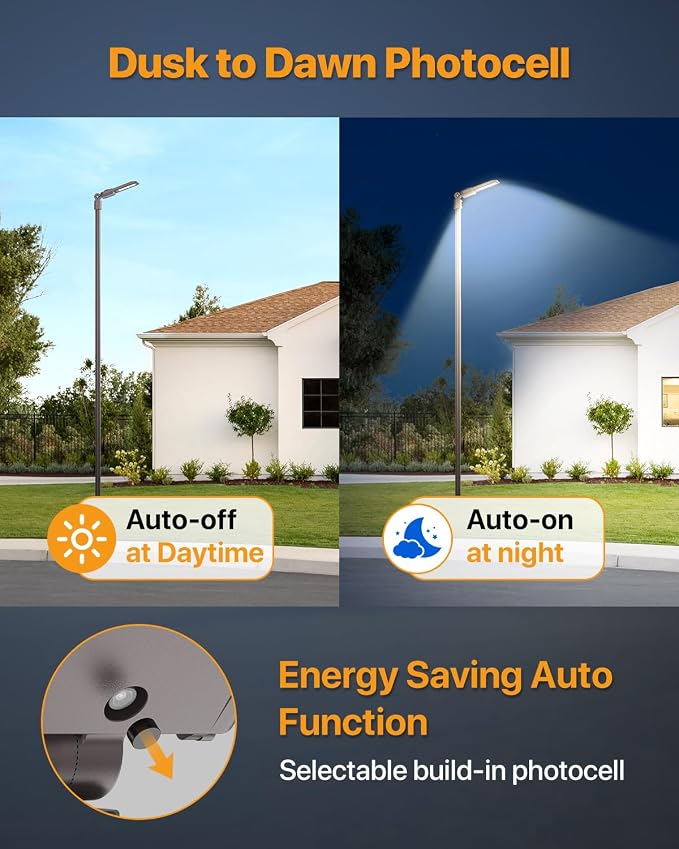 Parking Lot Light 200W 30, 000LM Slip Fitter Led Street Pole Light - Image 5