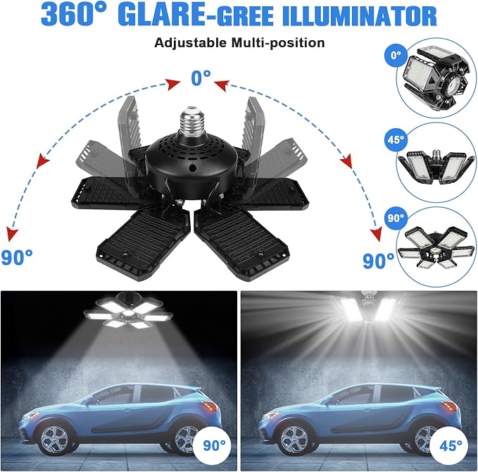 LED Garage Lights 4 Pack -180W, 18000LM 6500K Led Shop Light - Image 2