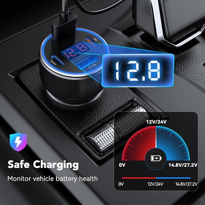 USB C Car Charger, Car Accessories - Image 3