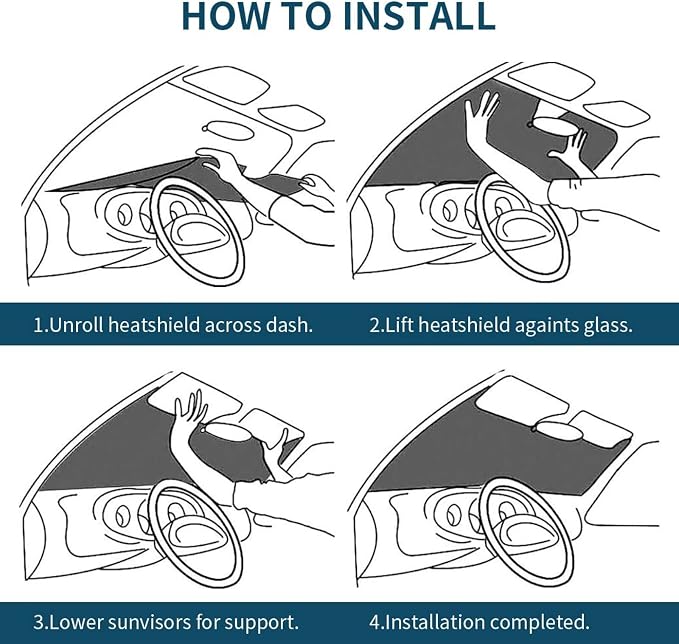 Black White Music Car Windshield Sunshade Front Window Sun Visor Protector - Image 8