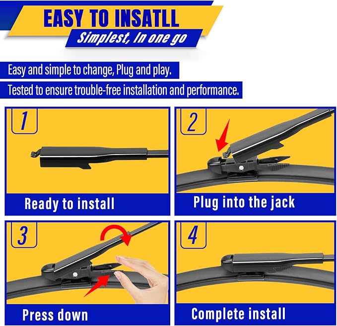 3 wipers Replacement for 2012-2017 Buick Enclave, Windshield Wiper Blades - Image 8
