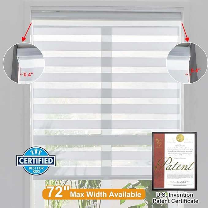 Persilux Cordless Zebra Shades Free-Stop Window Shades Dual Layer Light Control - Image 4
