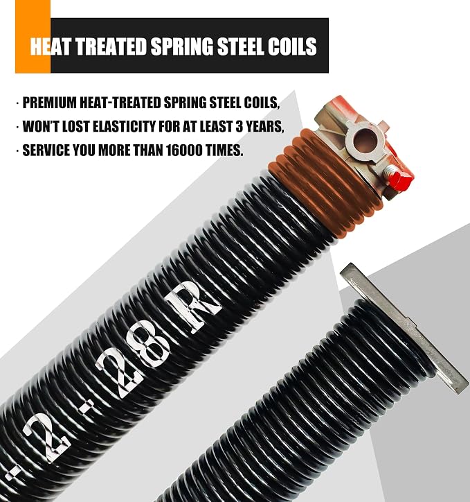 Garage Door Torsion Spring Set, Pair of 2" Electrophoresis Coated Garage Door - Image 2