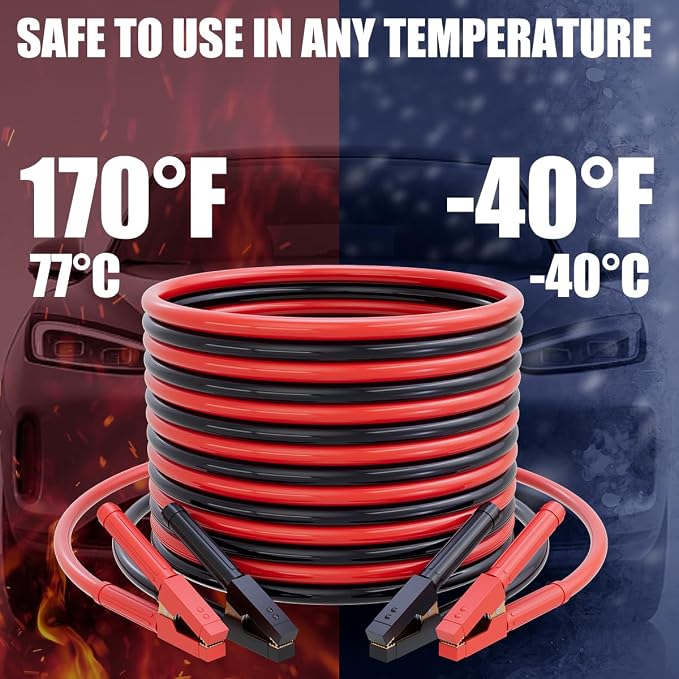 Heavy Duty Jumper Cables 1 Gauge 30FT 900A, Automotive Booster Cables - Image 4