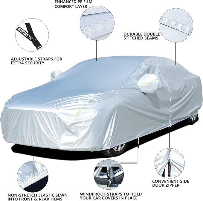 Tecoom Light Shell Waterproof UV-Proof Windproof Design Car Cover - Image 3