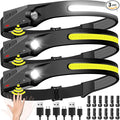Headlamp Rechargeable 3PCS, 230° Wide Beam Head Lamp LED by BIAT