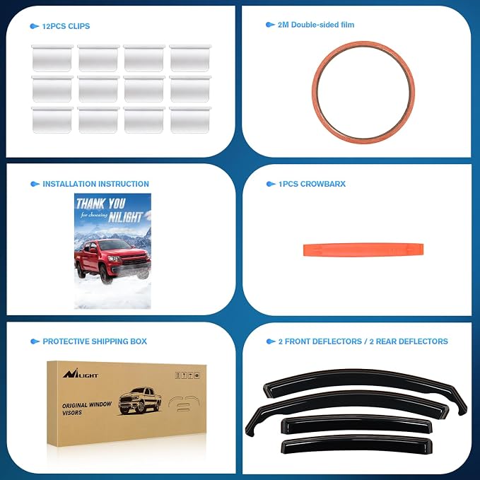 Nilight in-Channel Rain Guards for Hyundai Elantra 2021 2022 2023 2024 2025 - Image 6