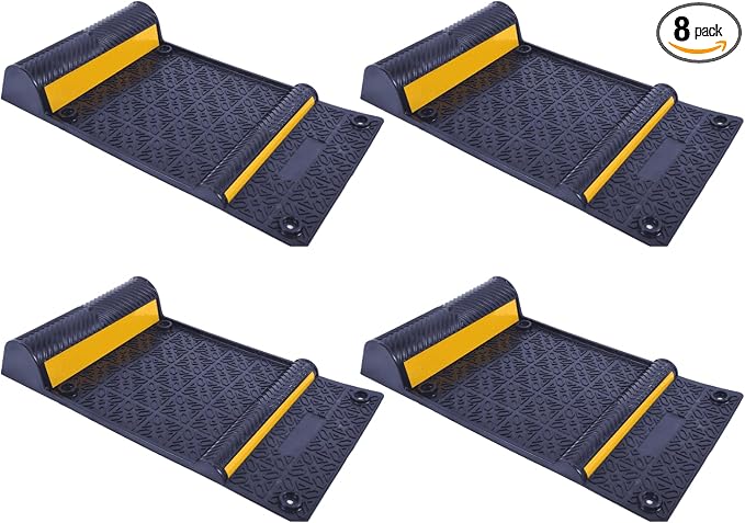 8 Pack Rubber Parking Guide Mat, Anti-Skid Garage Parking Mats, Self-Adhesive by YOURSAFETYOURPRIORITY