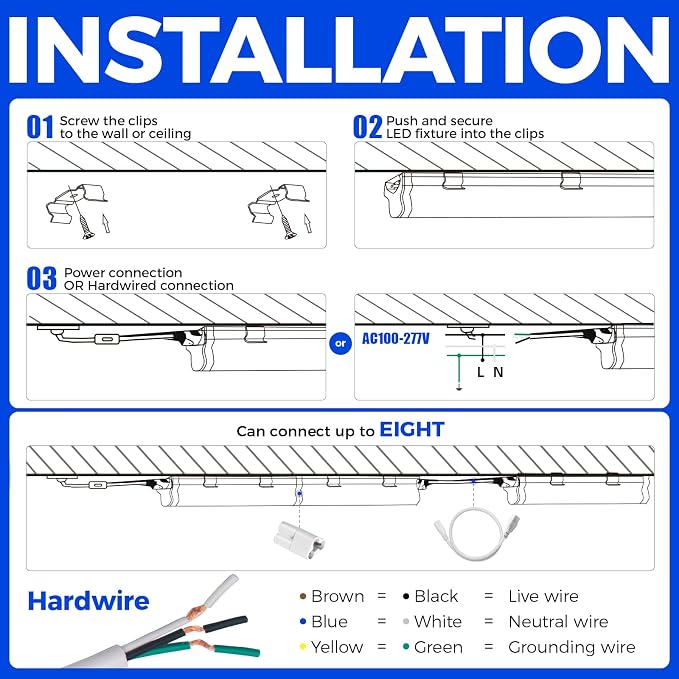 Barrina 6 Pack LED T5 Integrated Single Fixture, Utility Shop Lights, Ceiling - Image 9