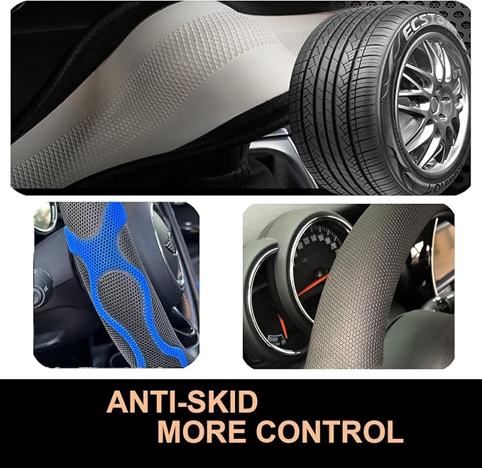 PINCTROT Comfy Grip Steering Wheel Cover, Anti-Slip Design, Universal 14.5-15 - Image 5