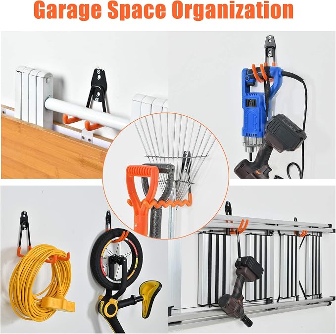 AOBEN Garage Hooks, Power Tool, Ropes-Orange - Image 2