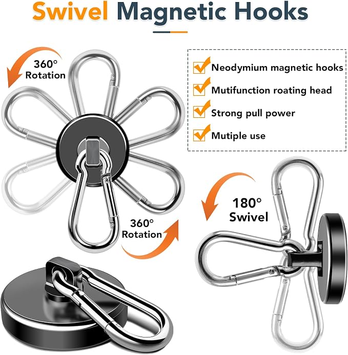 MIKEDE Magnetic Hooks Heavy Duty, 70LBS Strong Magnetic Hooks - Image 6
