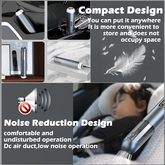 TEZILON Car Vacuum Cleaner 18000Pa Powerful Suction HEPA Filter, Portable - Image 6