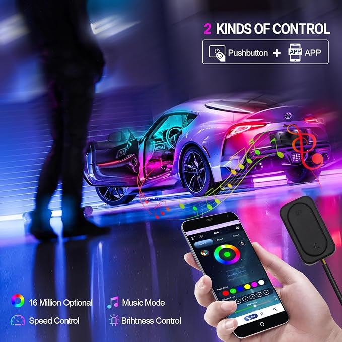 New Version Dreamcolor Acrylic Car Interior Lights 18 in 1 RGB Car Ambient - Image 5
