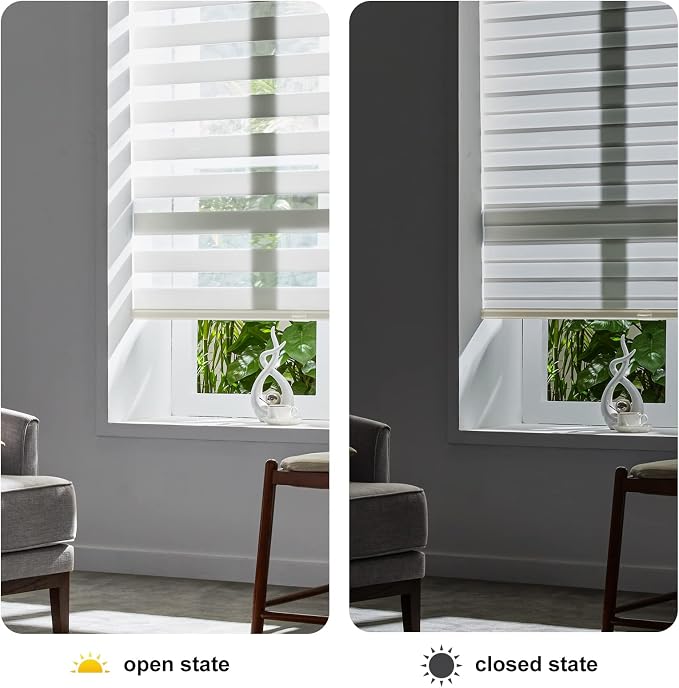 Persilux Cordless Zebra Blinds for Windows Free-Stop Dual Layer Roller Windows - Image 5