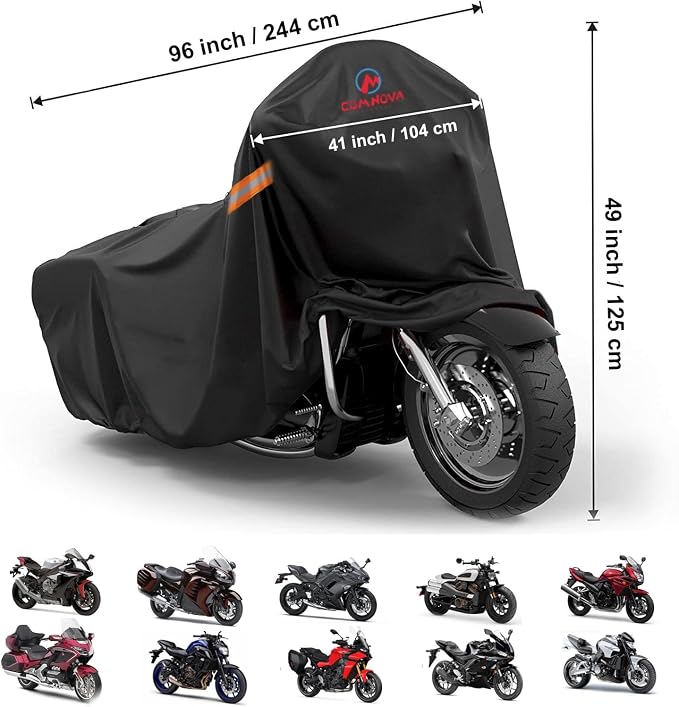 Motorcycle Cover All Season, Universal Waterproof Weather Sun Outdoor - Image 4