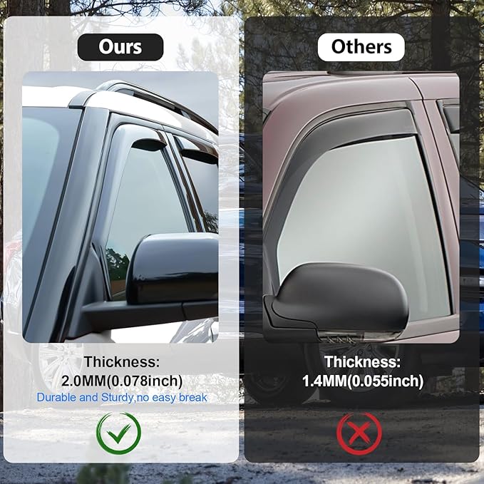 Nilight Vent Window Visors for Volkswagen Tiguan 2018 2019 2020 2021 2022 2023 - Image 4