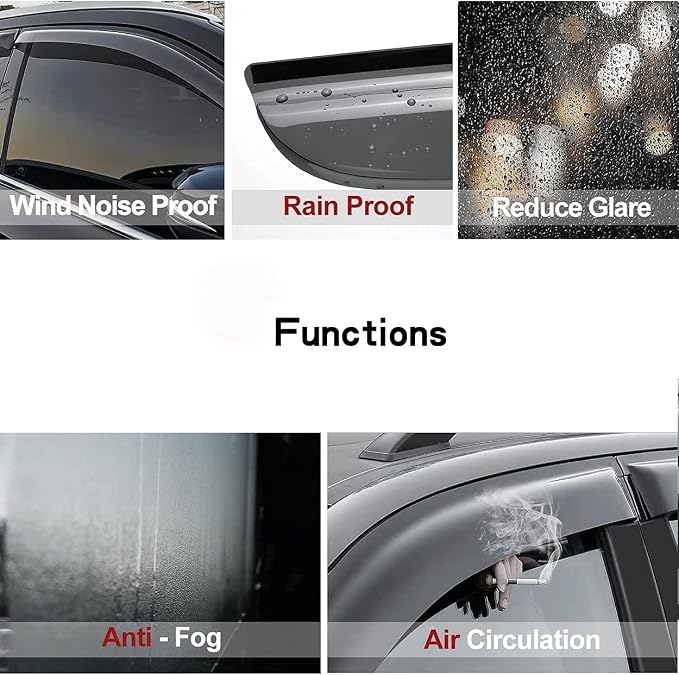 94376 Side Window Wind Deflector, Window Visor fit - Image 3