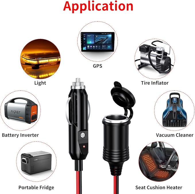 KEWIG 12/24V Car Cigarette Lighter Extension Cord - Image 6
