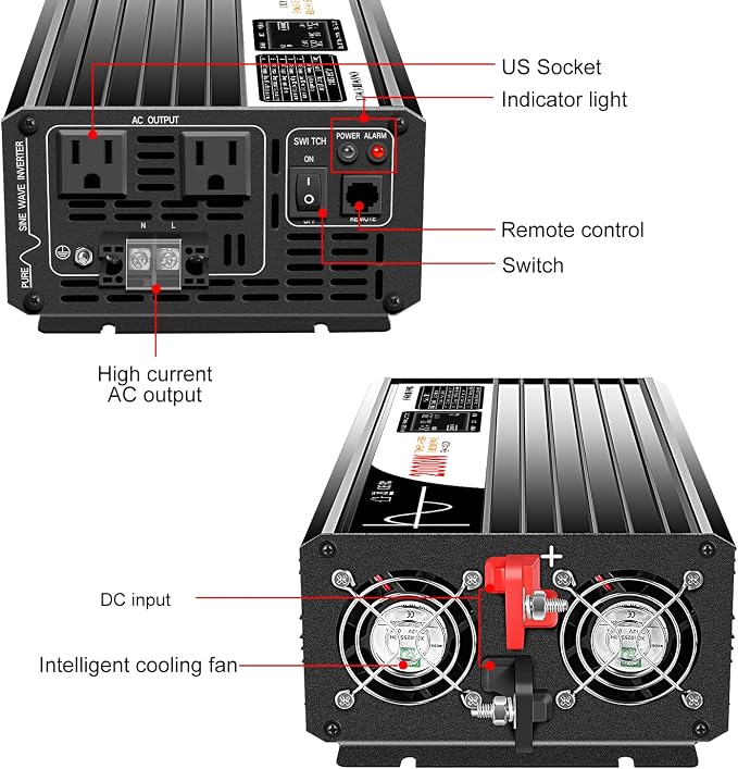 Xijia 2000W Pure Sine Wave Inverter DC 36v Inverter to 120v ac 60HZ Solar - Image 3