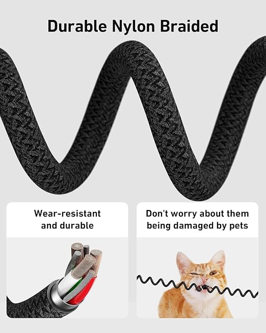 USB A to USB C Cable 3FT/6FT, Coiled USB C Cable - Image 7