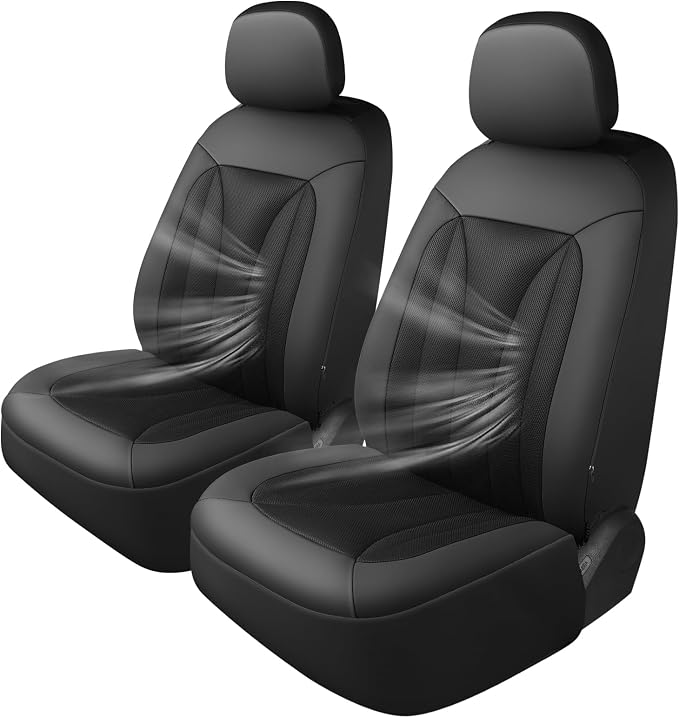 GIANT PANDA Fit Chevy Silverado 1500 2500 3500 Front Car Seat Cover, 3D Air by GIANTPANDA