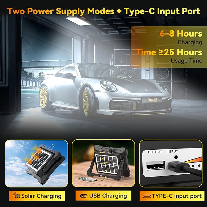 200W Led Work Light Rechargeable, 20000MAh Solar Portable Light, 20000LM - Image 3