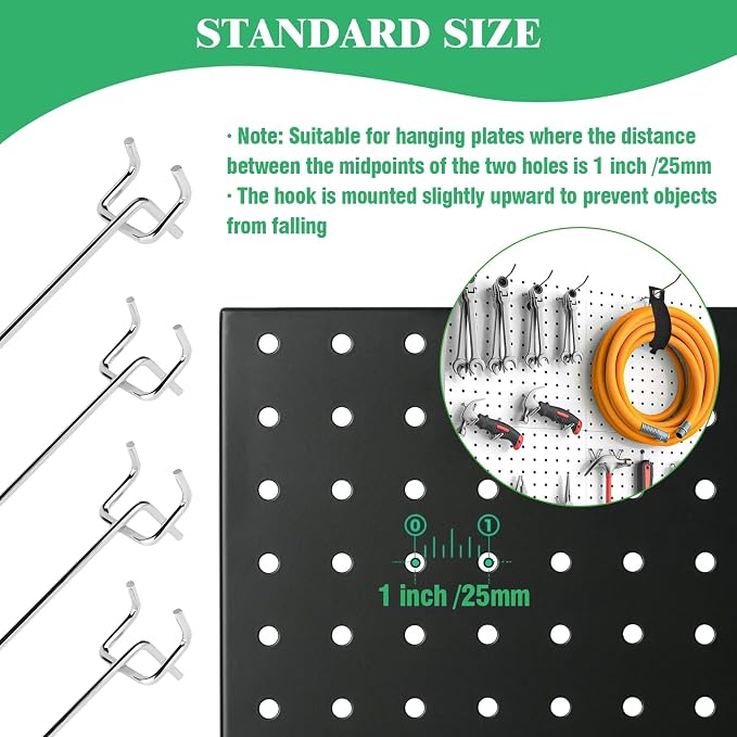 50Pcs 4"/10CM Pegboard Hooks Assortment Set, Metal Peg Board Hooks - Image 5