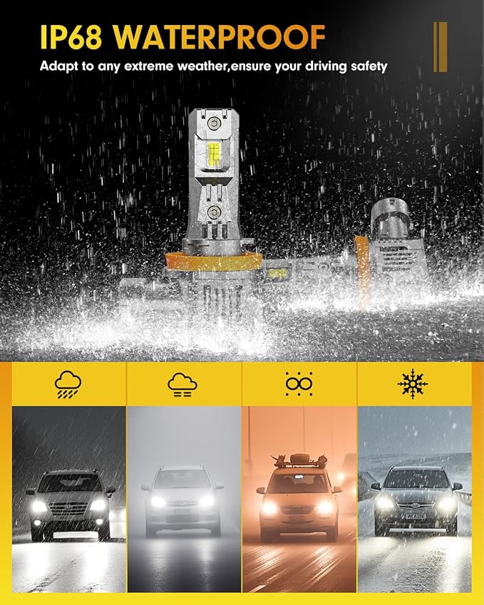 FAHREN 9005/HB3 H11/H8/H9 Led Bulbs Combo – 120000LM 1200% Super Brighter - Image 3