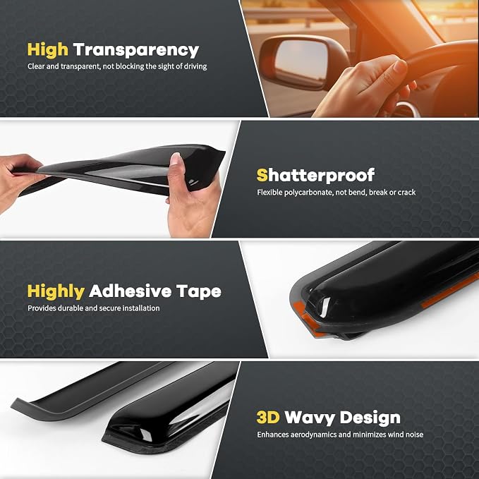 in Channel Window Rain Guards for 2019-2025 Chevy Silverado/GMC Sierra 1500 - Image 4