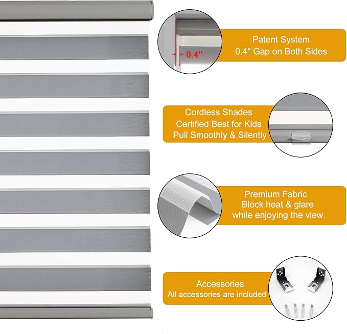 Persilux Zebra Shades Free Stop Roller Shades - Image 2