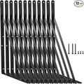 12 Pack L14 x H 10" Black Heavy Duty Shelf Brackets by MHMYDZ
