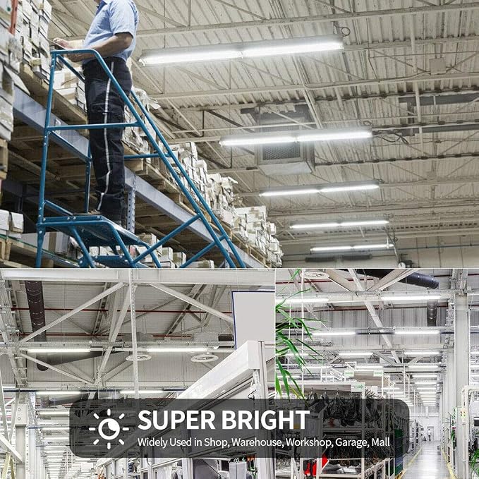 6 Pack, LED Shop Light, 4FT 72W 7500LM 5000K, Daylight White, U Shape, Hight - Image 2