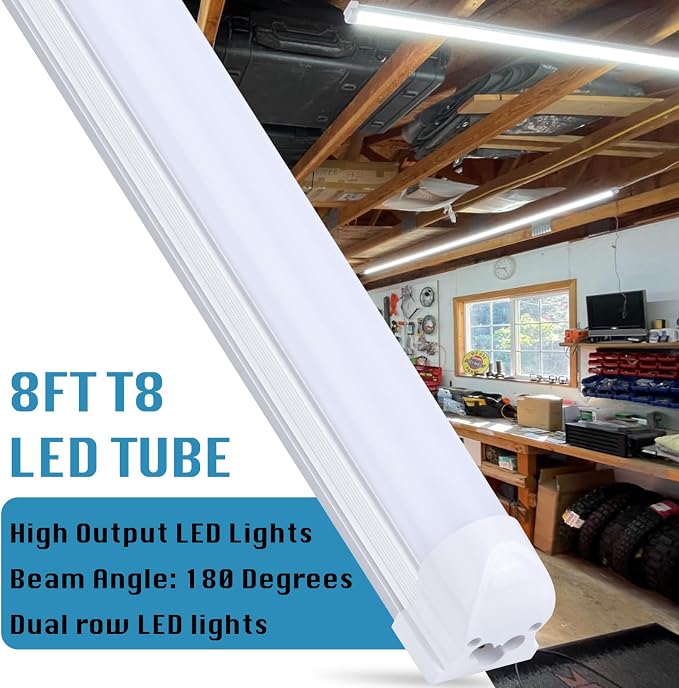 8FT LED Shop Light Fixture, Super Bright 100W 6000K Cold White 15000LM - Image 4