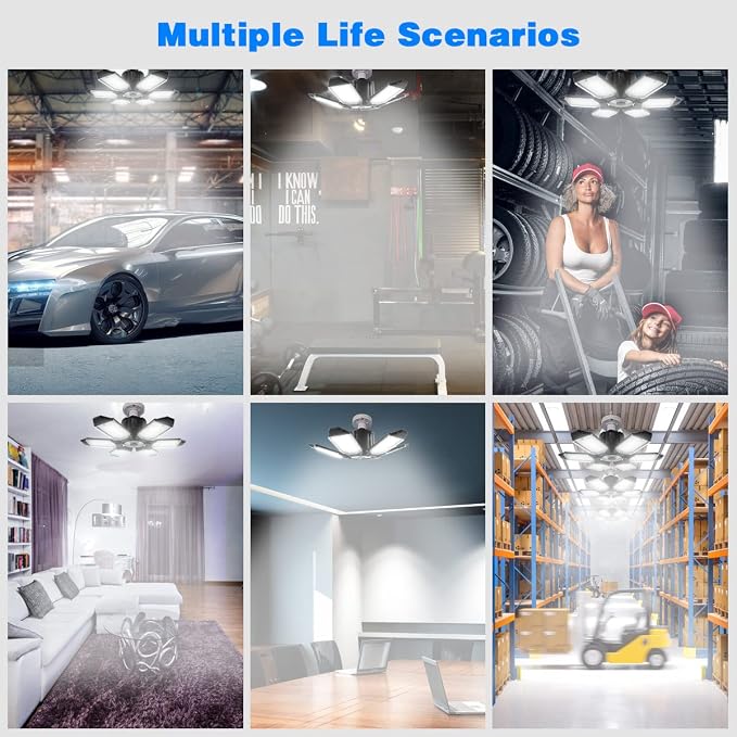 Garage Lights - 2Pack Super Bright 32000LM LED Garage Ceiling Light 6500K LED - Image 6