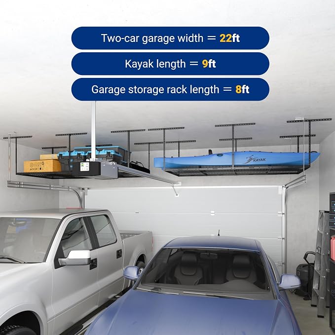 FLEXIMOUNTS 4x8 Overhead Garage Storage Rack, Adjustable Garage Storage - Image 5